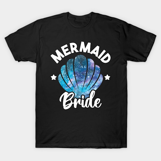 Cute Mermaid Bride Seashell Matching Mermaid Squad Party T-Shirt by MintedFresh